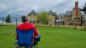An artist paints Bishopsford House